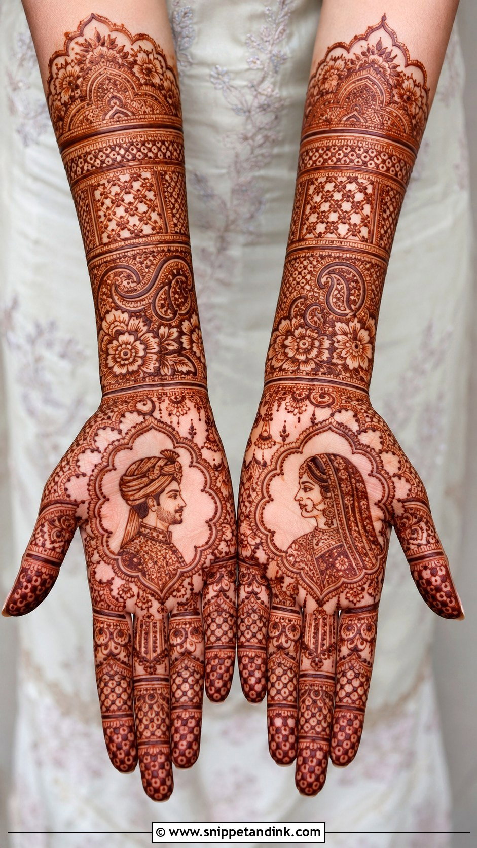 Portrait Dulhan Mehndi Design - Snippet and Ink - 35 Dulhan Mehndi Designs