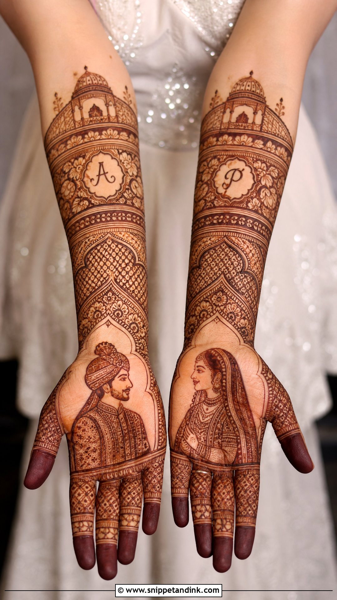 Portrait Wedding Mehndi Design - Snippet and Ink - 20 Wedding Mehndi Design Ideas