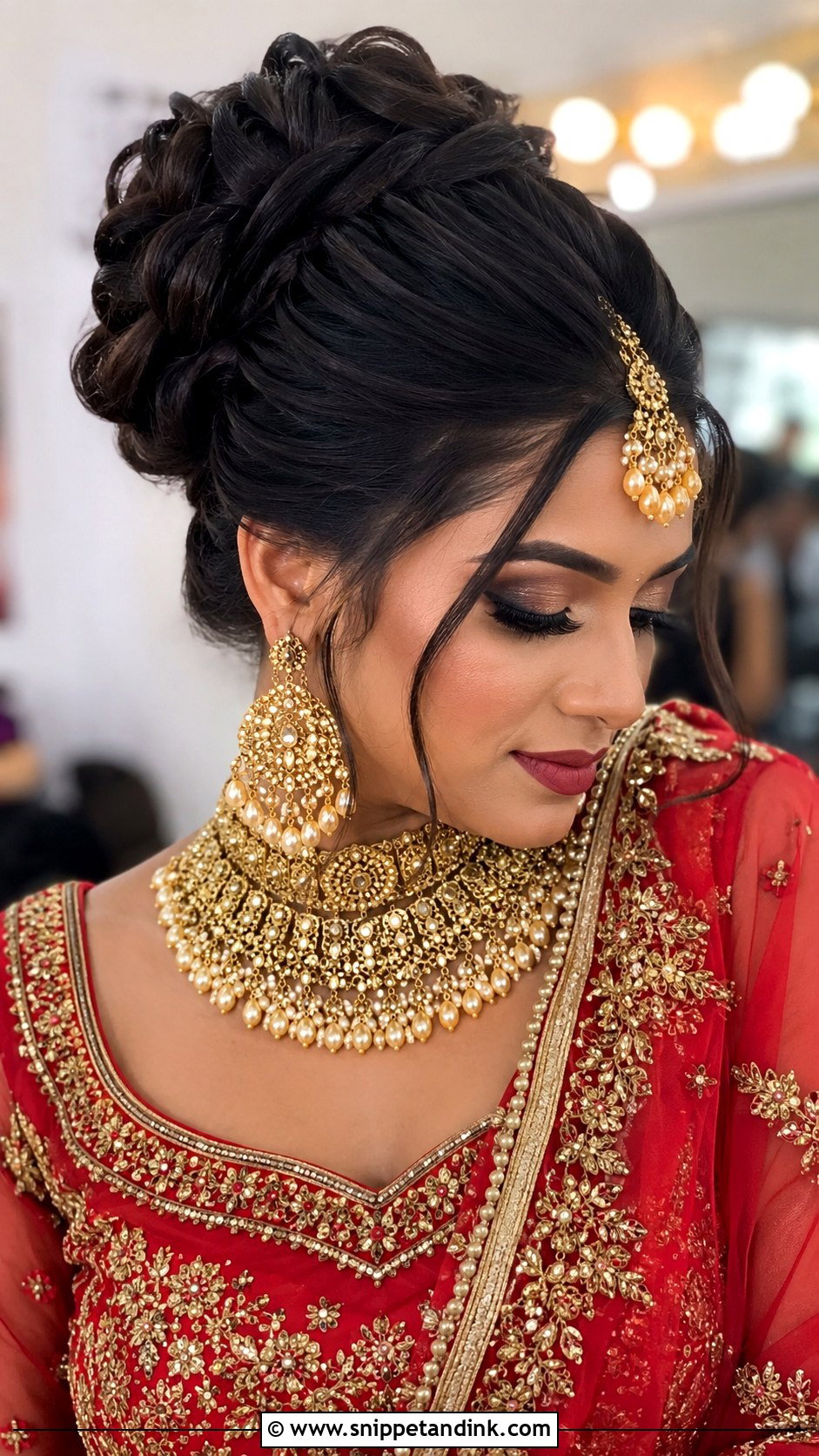 Power Bun With Volume - Snippet and Ink - 20 Indian Bridal Hairstyle Ideas