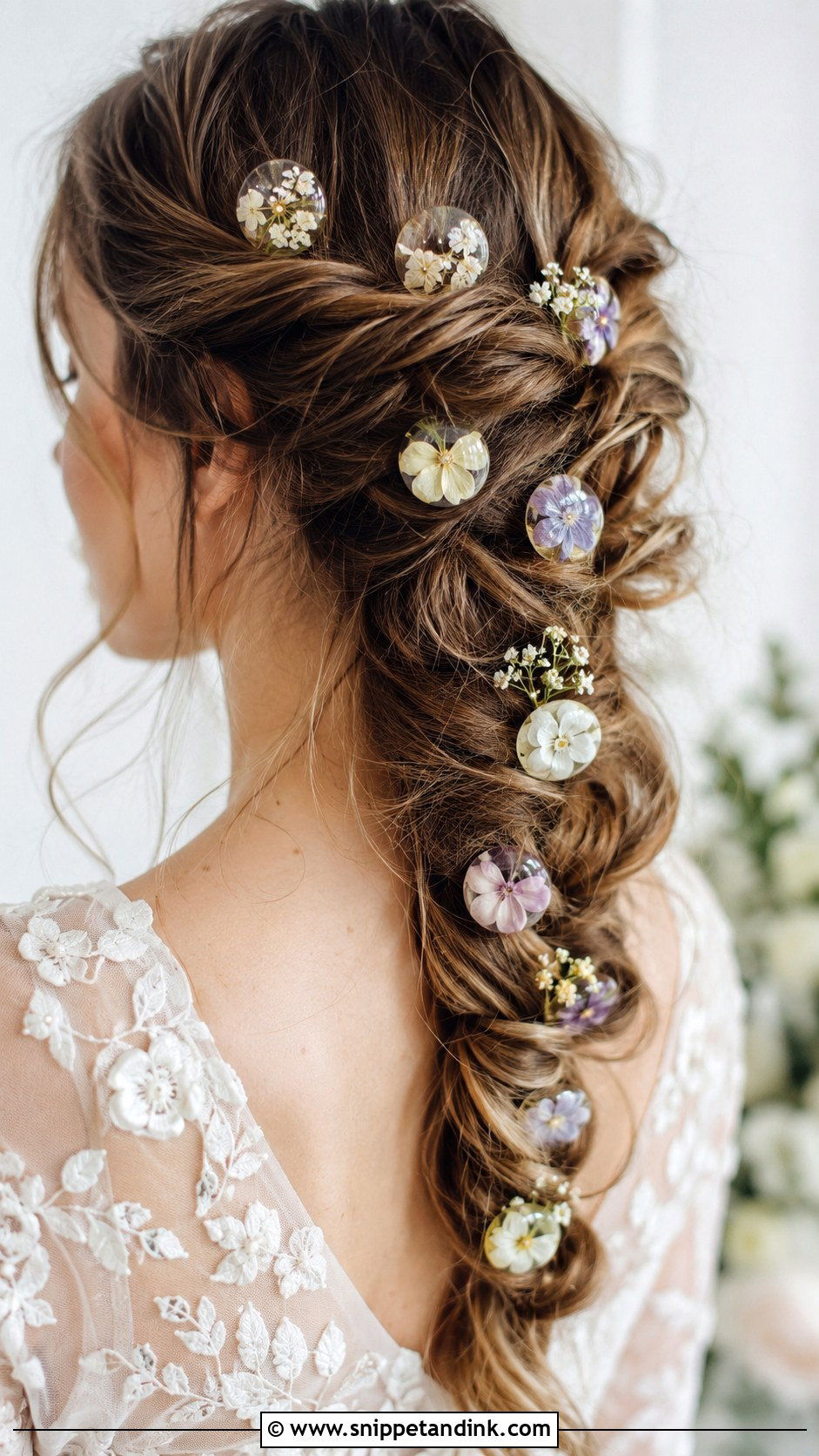 Pressed Flower Bridal Pins - Snippet and Ink - 25 Bridal Hair Decorations