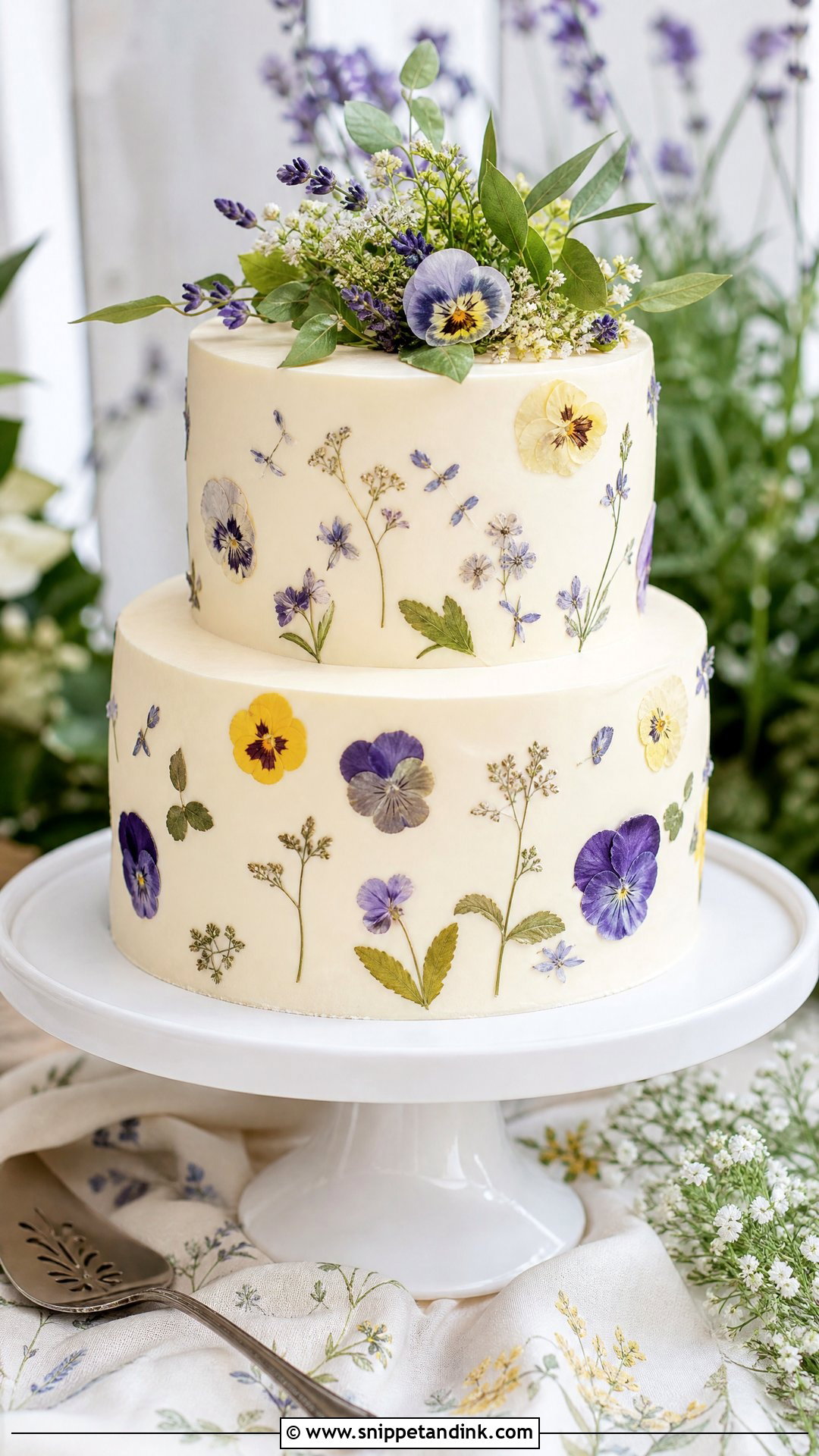 Pressed Flower Wedding Cake - Snippet and Ink - 25 Elegant Unique Classy Wedding Cakes