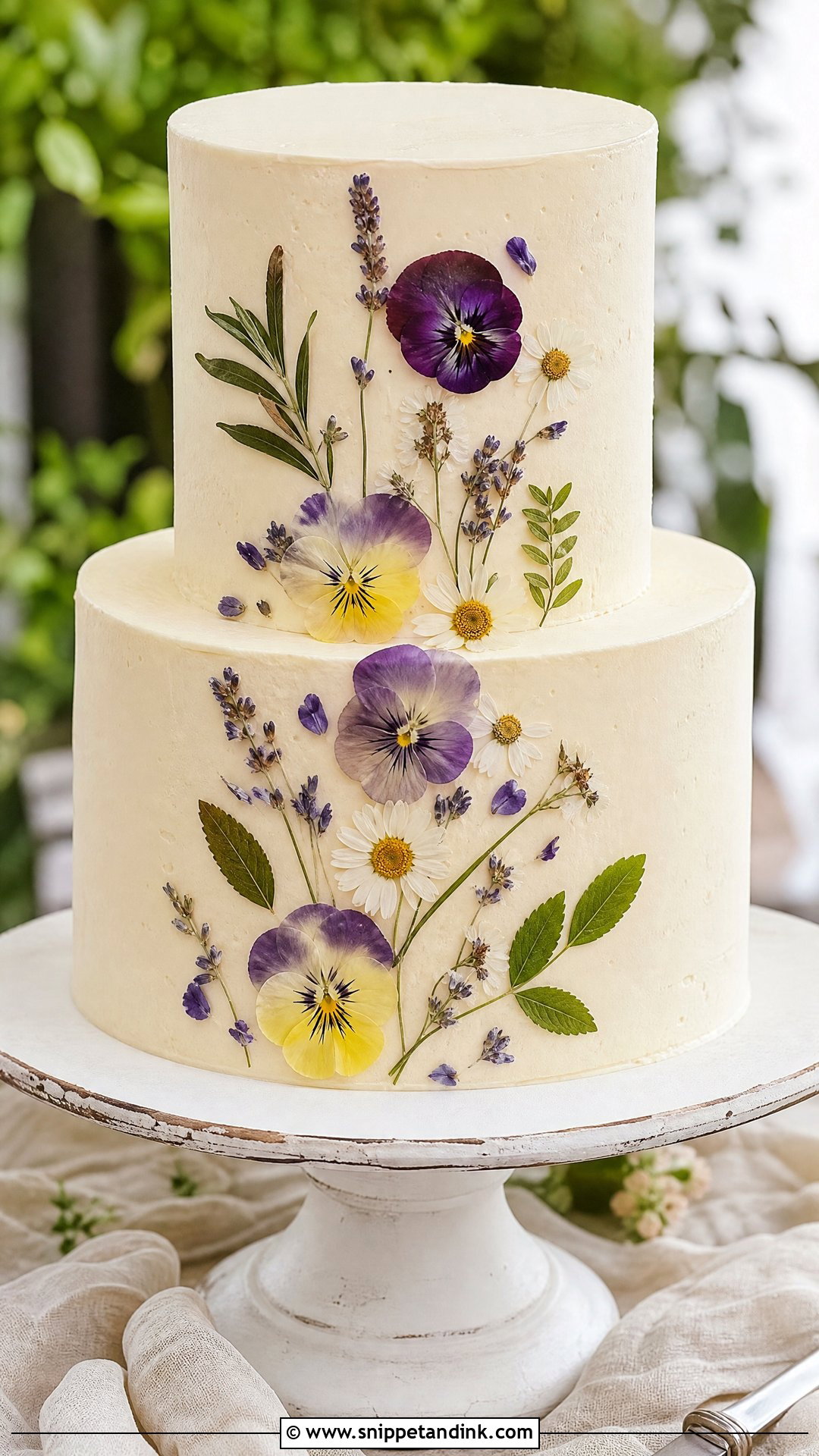 Pressed Flower Wedding Cake - Snippet and Ink - 25 Latest Cake Design Ideas for Wedding