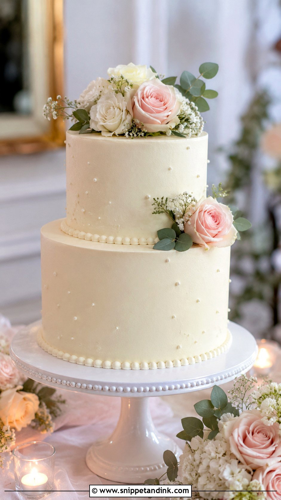 Pressed Flower Wedding Cake - Snippet and Ink - 20 Easy Wedding Cake Designs