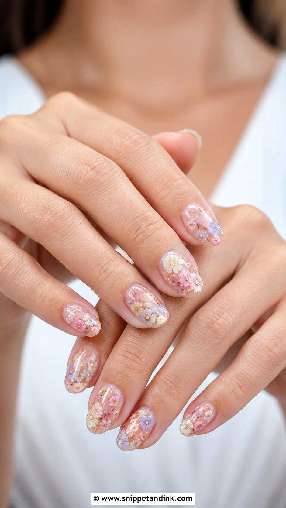 Pressed Flower Wedding Nails - Snippet and Ink - 20 Garden Wedding Nails