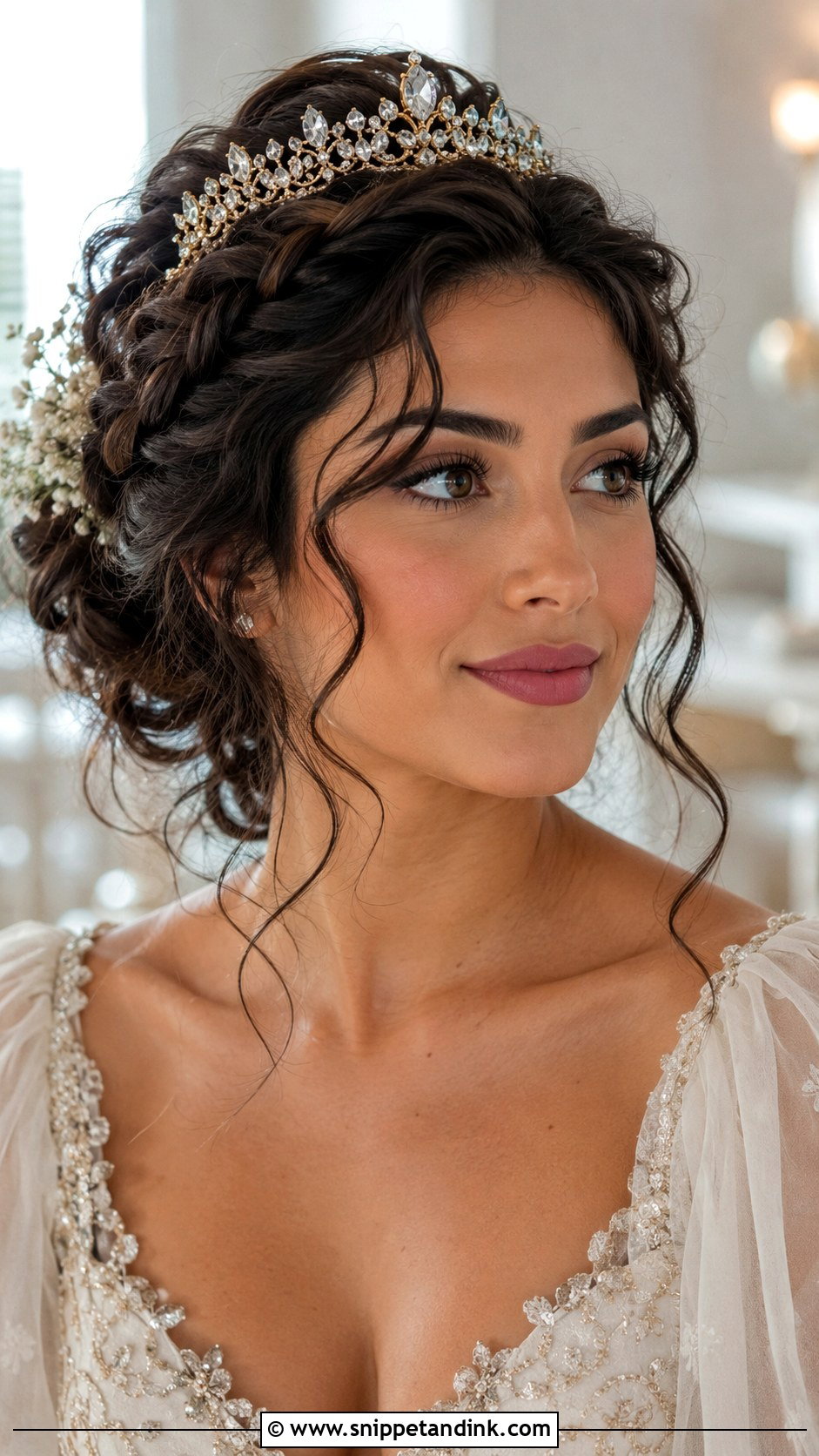 Princess Braided Crown With Tiara - Snippet and Ink - 15 Princess Hair with Tiara Ideas