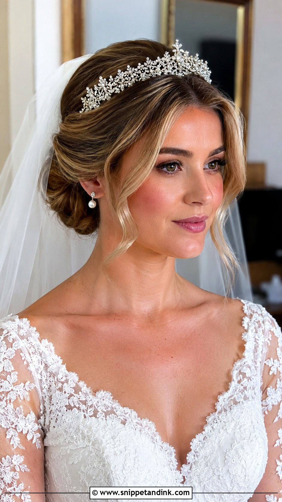 Princess Bridal Hair With Veil And Tiara - Snippet and Ink - 15 Princess Bridal Hair Ideas