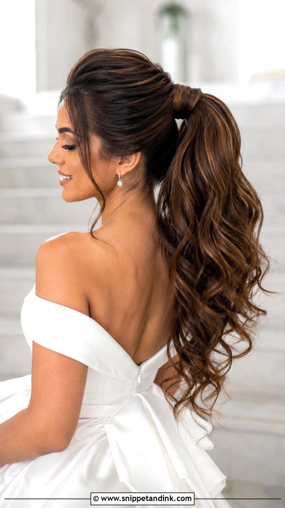 Princess Bridal Ponytail With Curls - Snippet and Ink - 15 Princess Bridal Hair Ideas