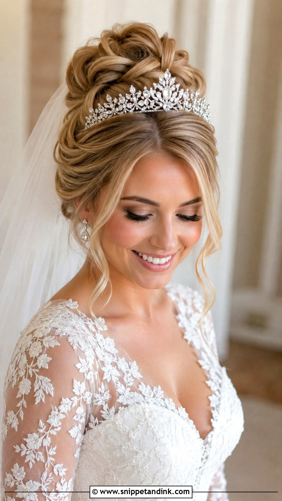 Princess Bridal Updo With Tiara - Snippet and Ink - 15 Princess Bridal Hair Ideas