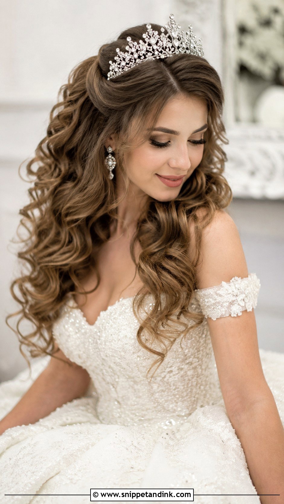 Princess Curls With Tiara - Snippet and Ink - 25 Fairytale Wedding Hair Ideas