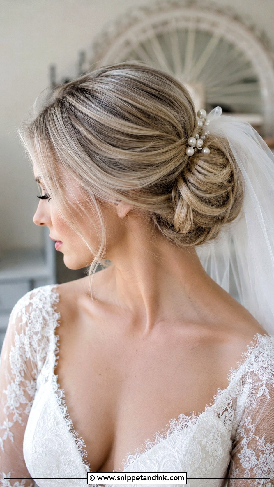 Princess Low Bun Wedding Hair - Snippet and Ink - 15 Princess Bridal Hair Ideas