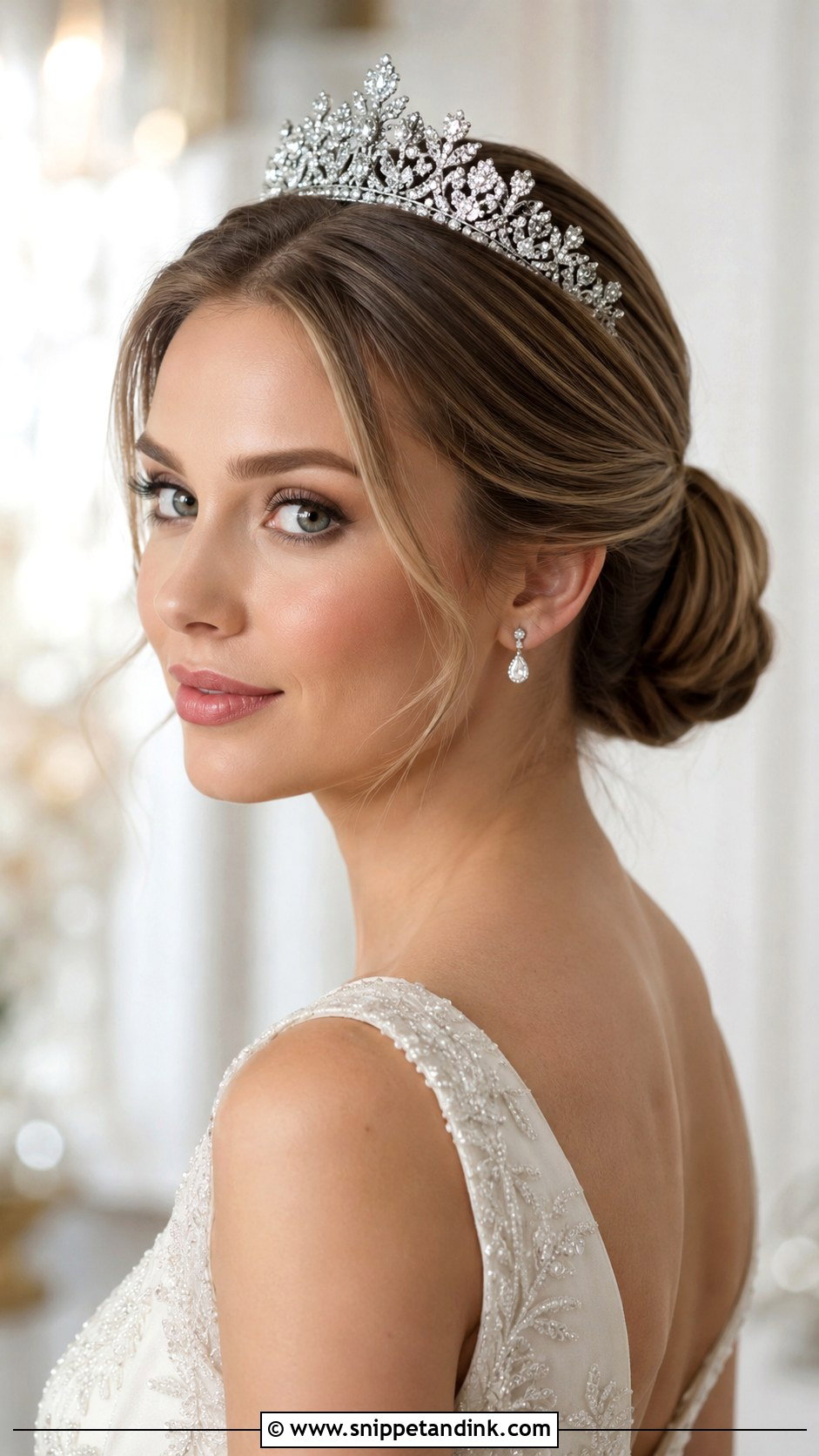 Princess Low Bun With Tiara - Snippet and Ink - 15 Princess Hair with Tiara Ideas