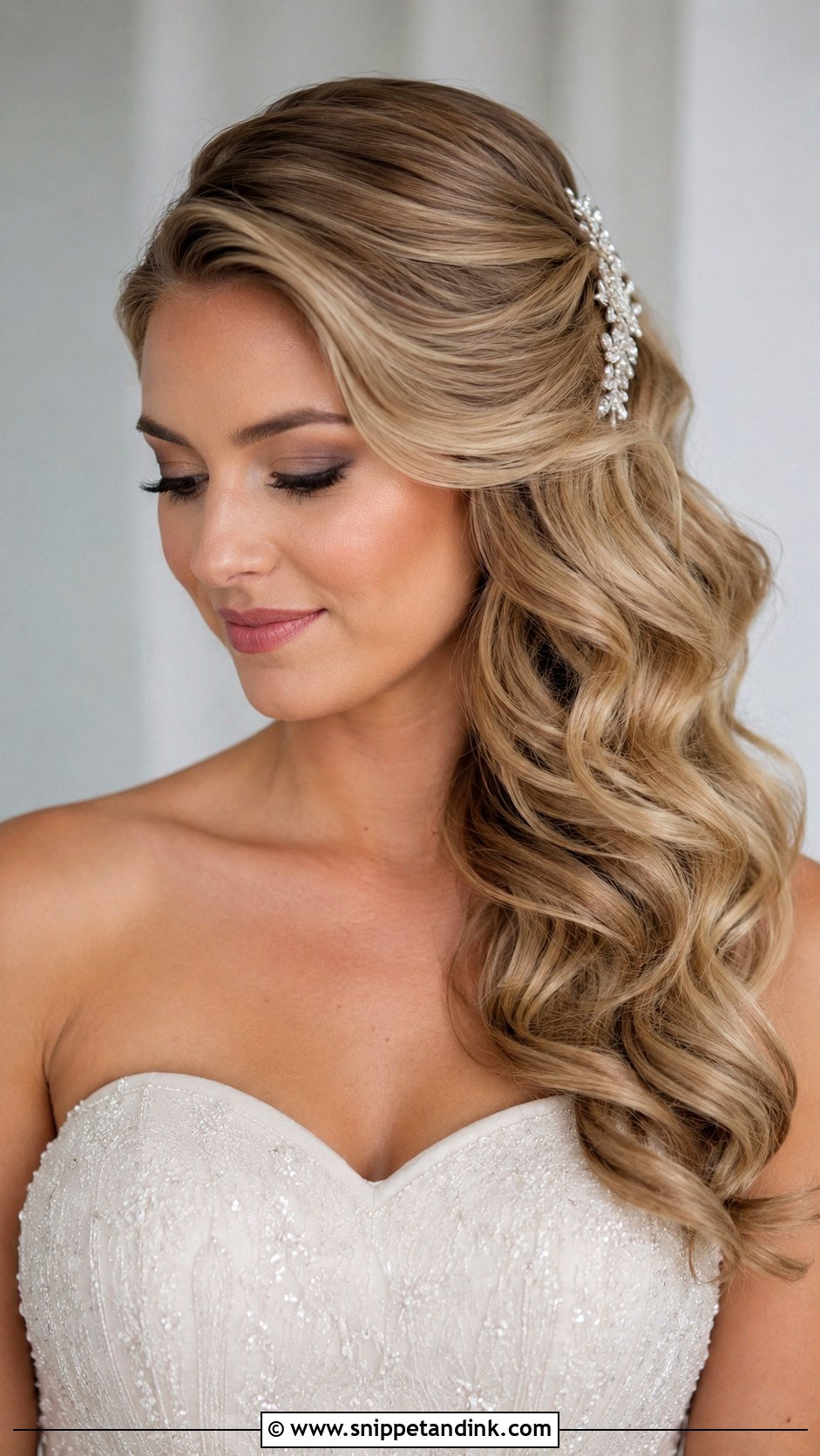 Princess Side Swept Bridal Hair - Snippet and Ink - 15 Princess Bridal Hair Ideas
