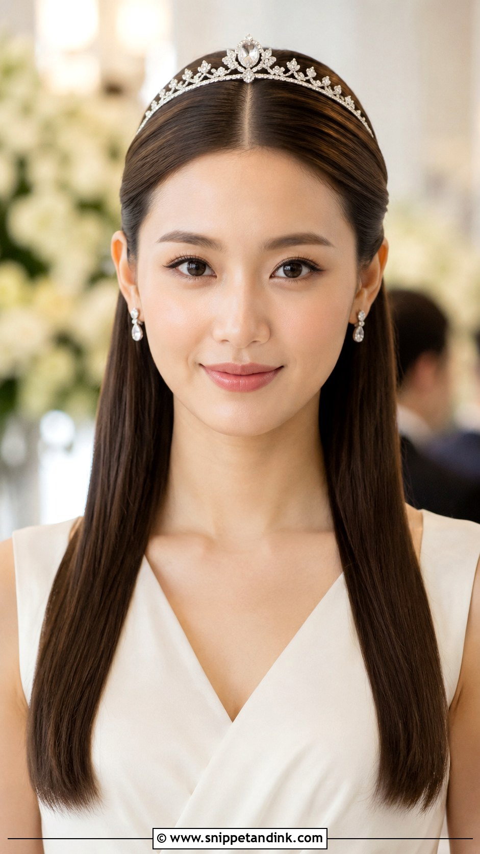 Princess Sleek Hair With Tiara - Snippet and Ink - 15 Princess Hair with Tiara Ideas