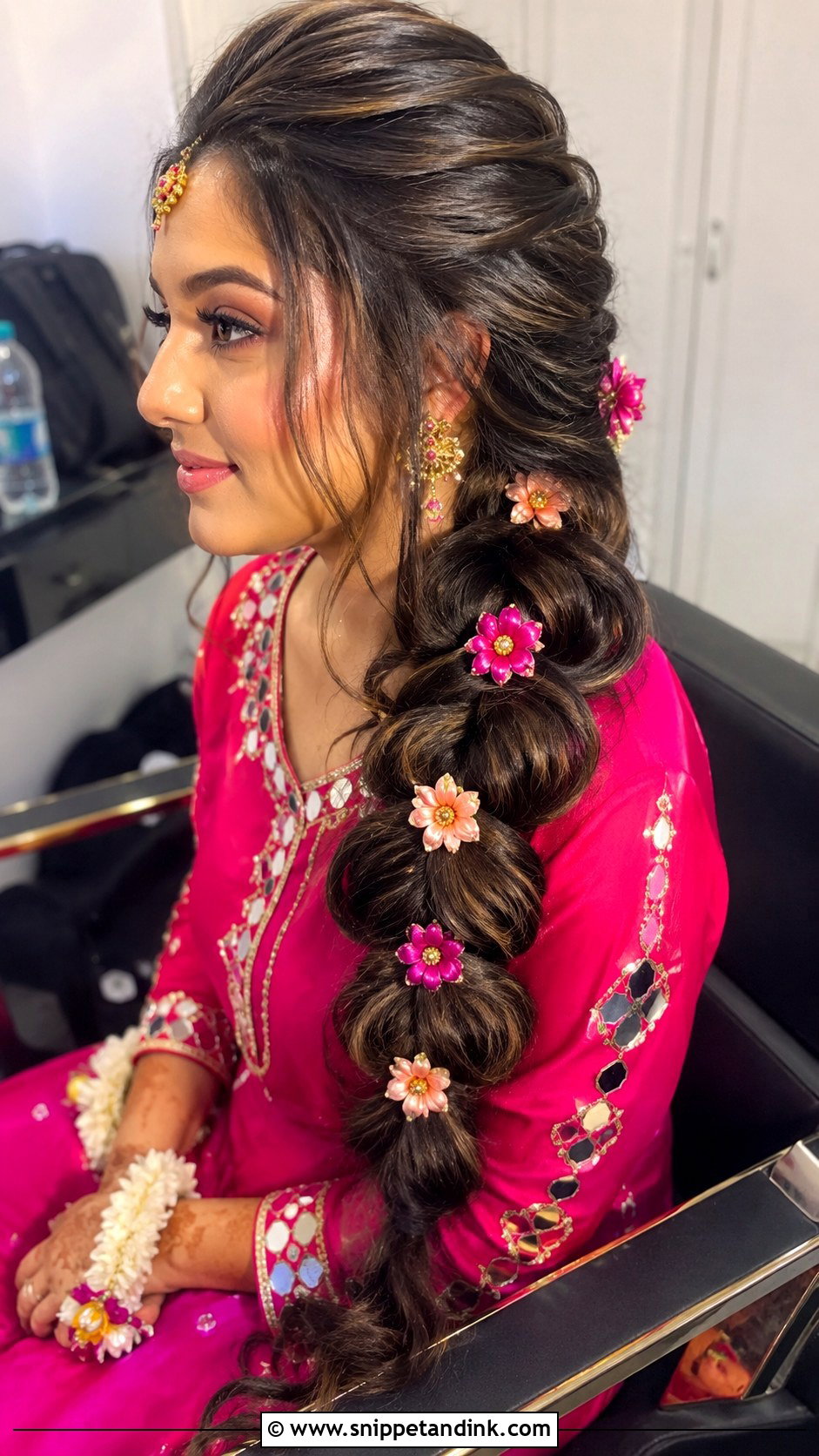 Pull Through Braid For Mehendi Bride - Snippet and Ink - 20 Mehendi Brides Braids Hairstyles