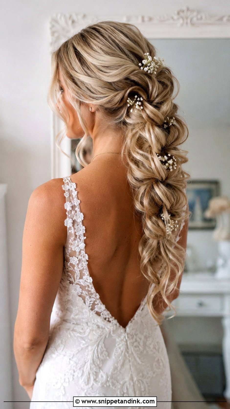 Pull Through Braid Wedding Hairstyle For Long Hair - Snippet and Ink - 20 Braid Wedding Hairstyles for Long Hair