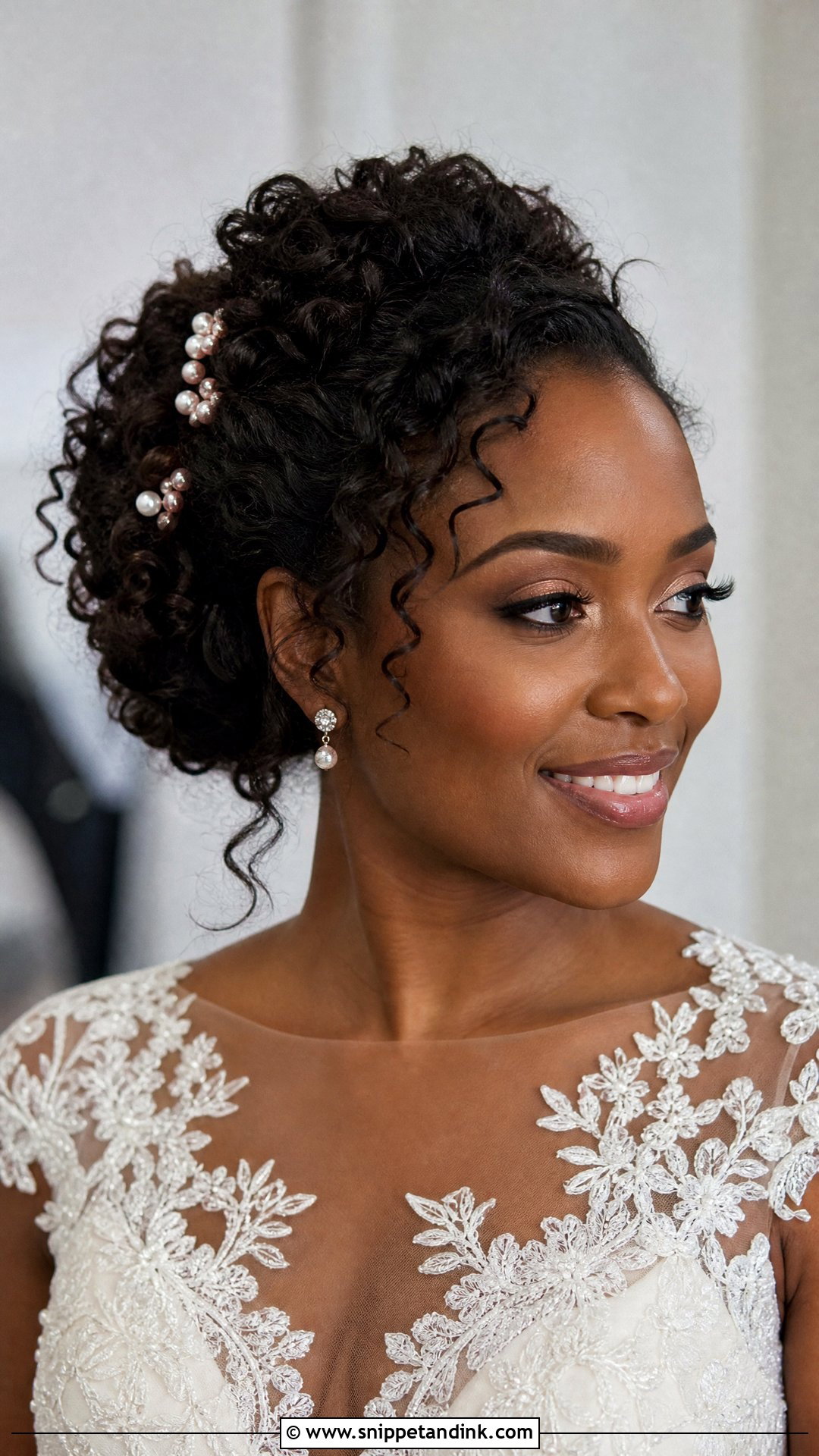 Pulled Back Bridal Curls - Snippet and Ink - 15 Bridal Hair Pulled Back Ideas