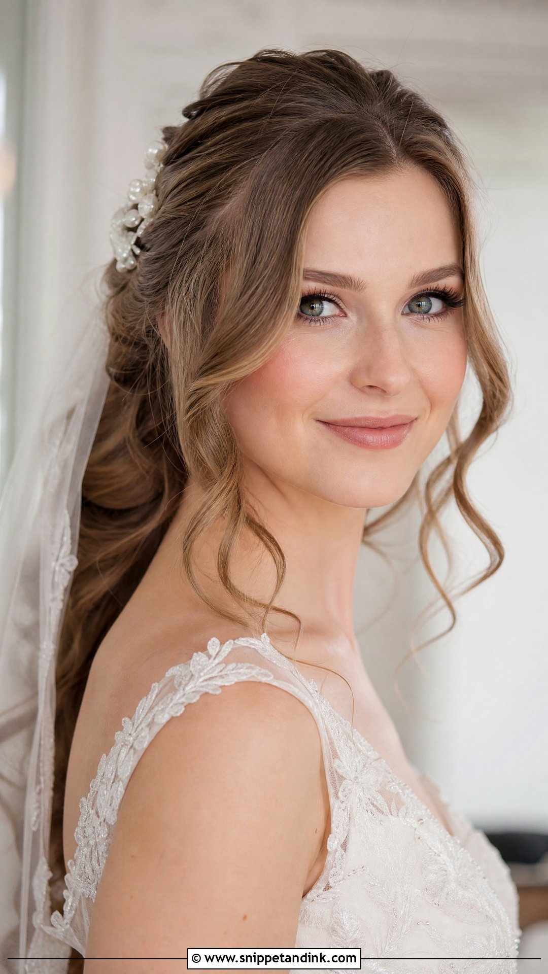 Pulled Back Waves With Face Framing - Snippet and Ink - 20 New Bridal Hairstyle Ideas