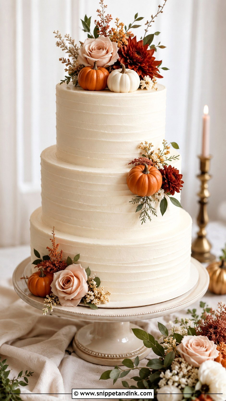 Pumpkin Cinnamon Wedding Cake - Snippet and Ink - 20 Cinnamon Wedding Cake Ideas