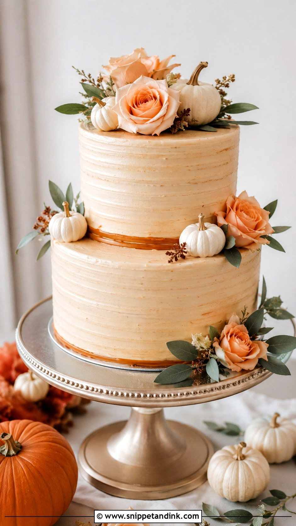 Pumpkin Fall Wedding Cake - Snippet and Ink - 20 Wedding Cakes for Fall