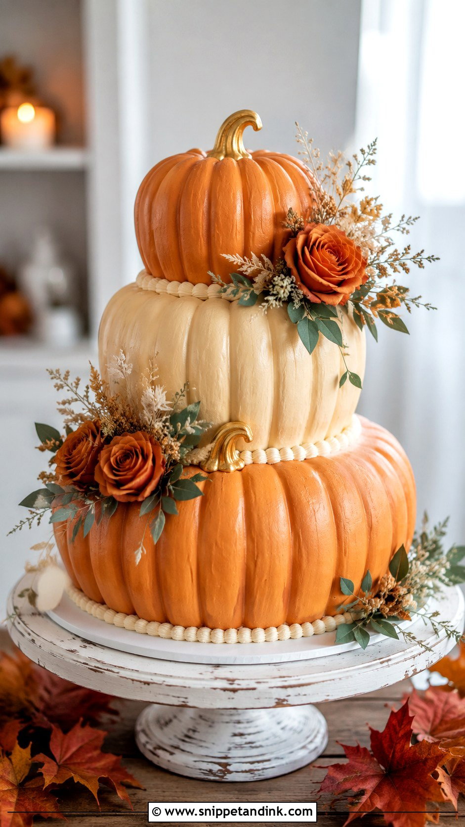 Pumpkin Halloween Wedding Cake - Snippet and Ink - 25 Elegant Halloween Wedding Cake Ideas