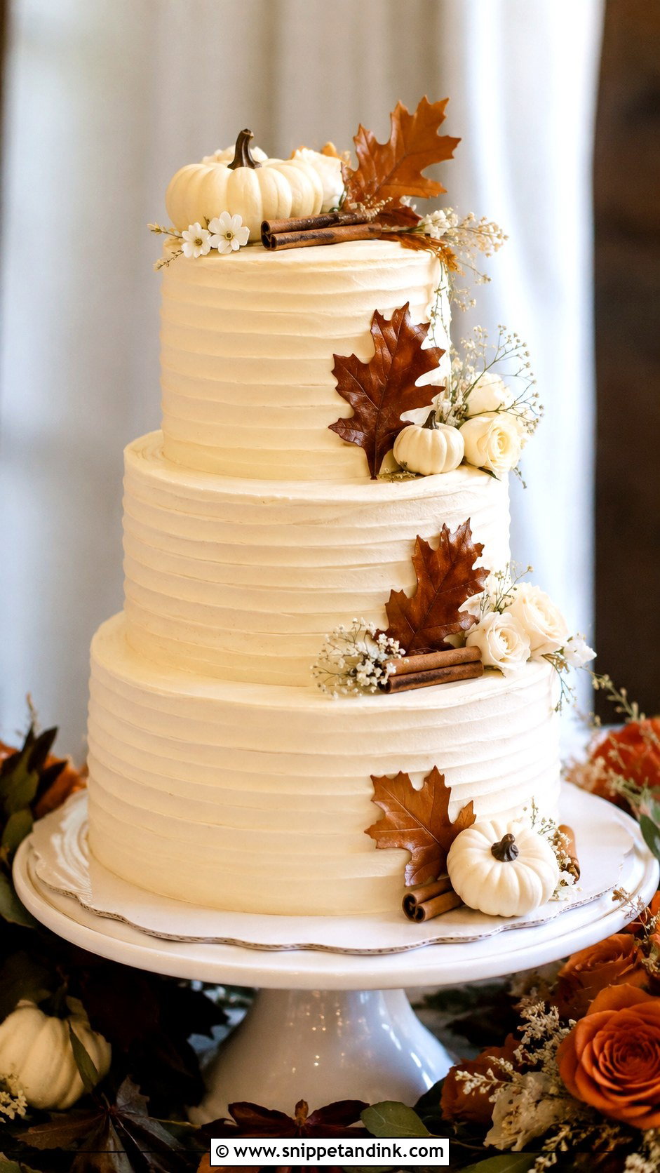 Pumpkin Spice Wedding Cake - Snippet and Ink - 20 Fall Wedding Cakes