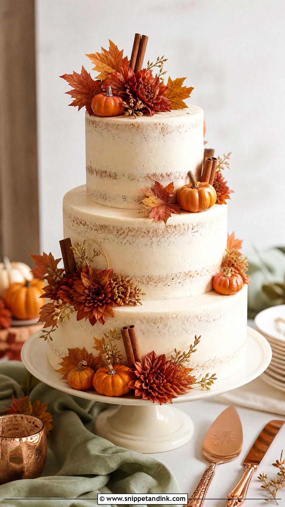 Pumpkin Spice Wedding Cake - Snippet and Ink - 25 Fall Theme Cakes for Wedding