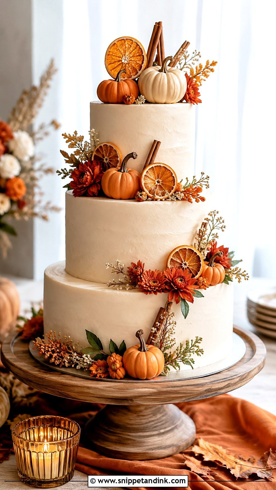 Pumpkin Spice Wedding Cake - Snippet and Ink - 25 Thanksgiving Wedding Cake Ideas