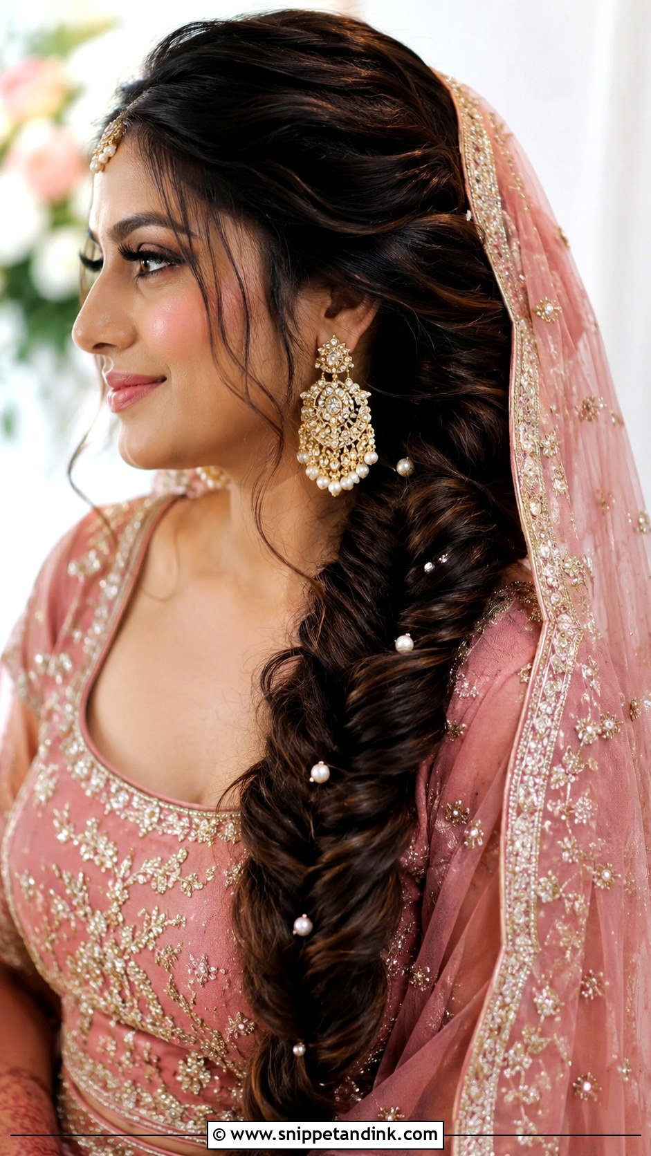 Punjabi Bridal Fishtail Braid - Snippet and Ink - 15 Punjabi Bridal Hairstyles