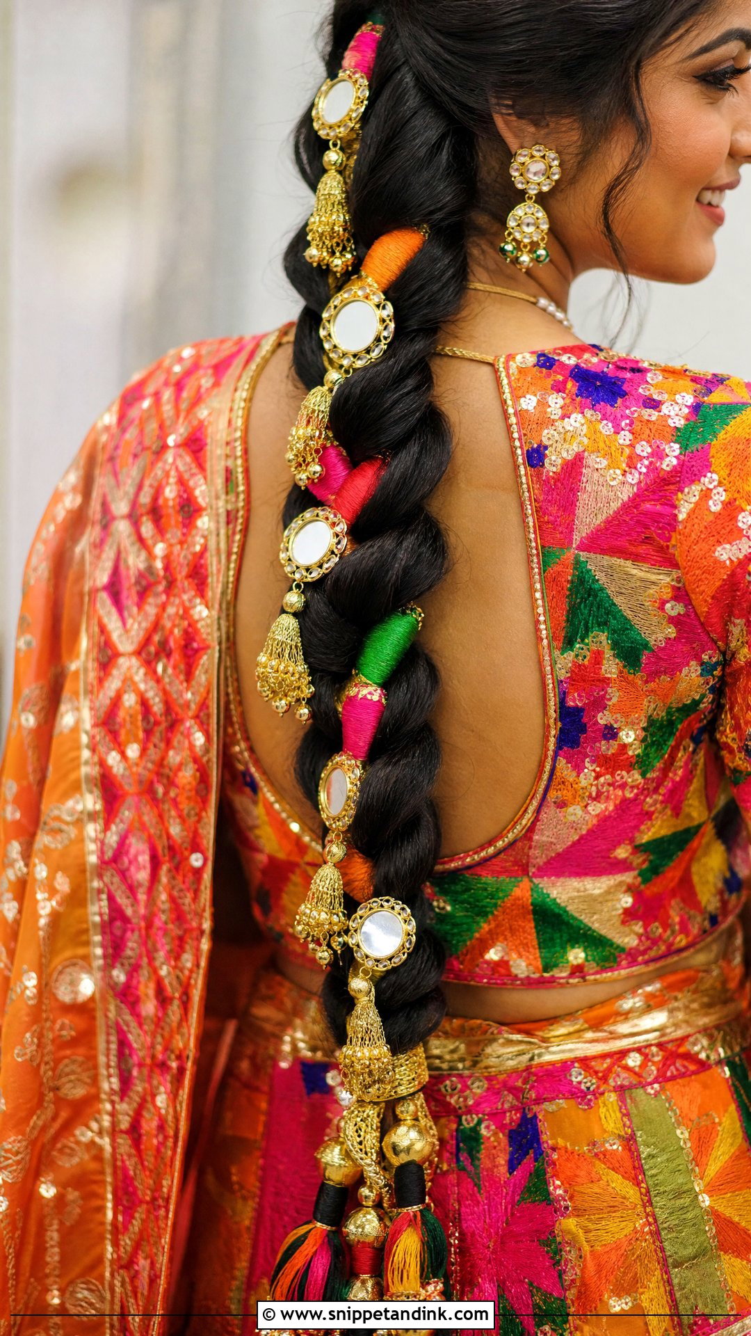 Punjabi Bridal Paranda Braid - Snippet and Ink - 15 Bridal Paranda Hairstyle Ideas