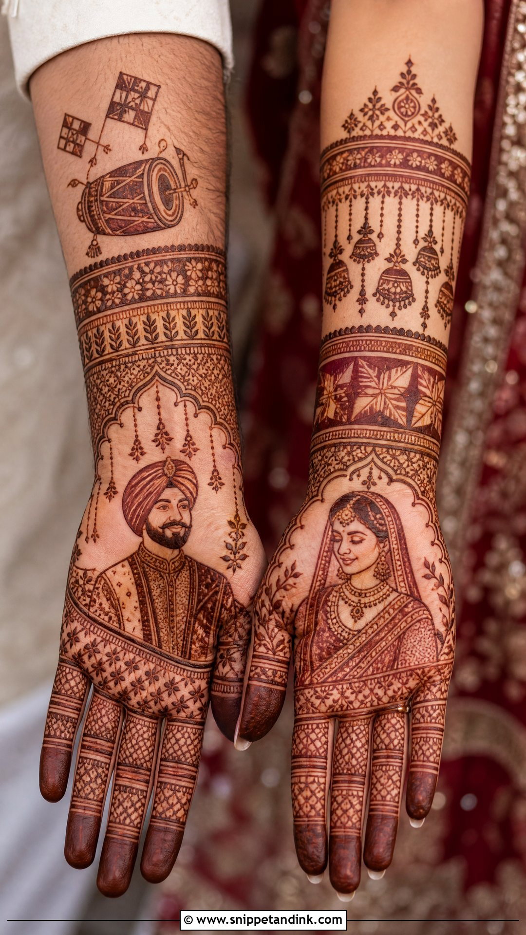 Punjabi Dulha Dulhan Mehndi Design - Snippet and Ink - 30 Dulha Dulhan Mehndi Designs