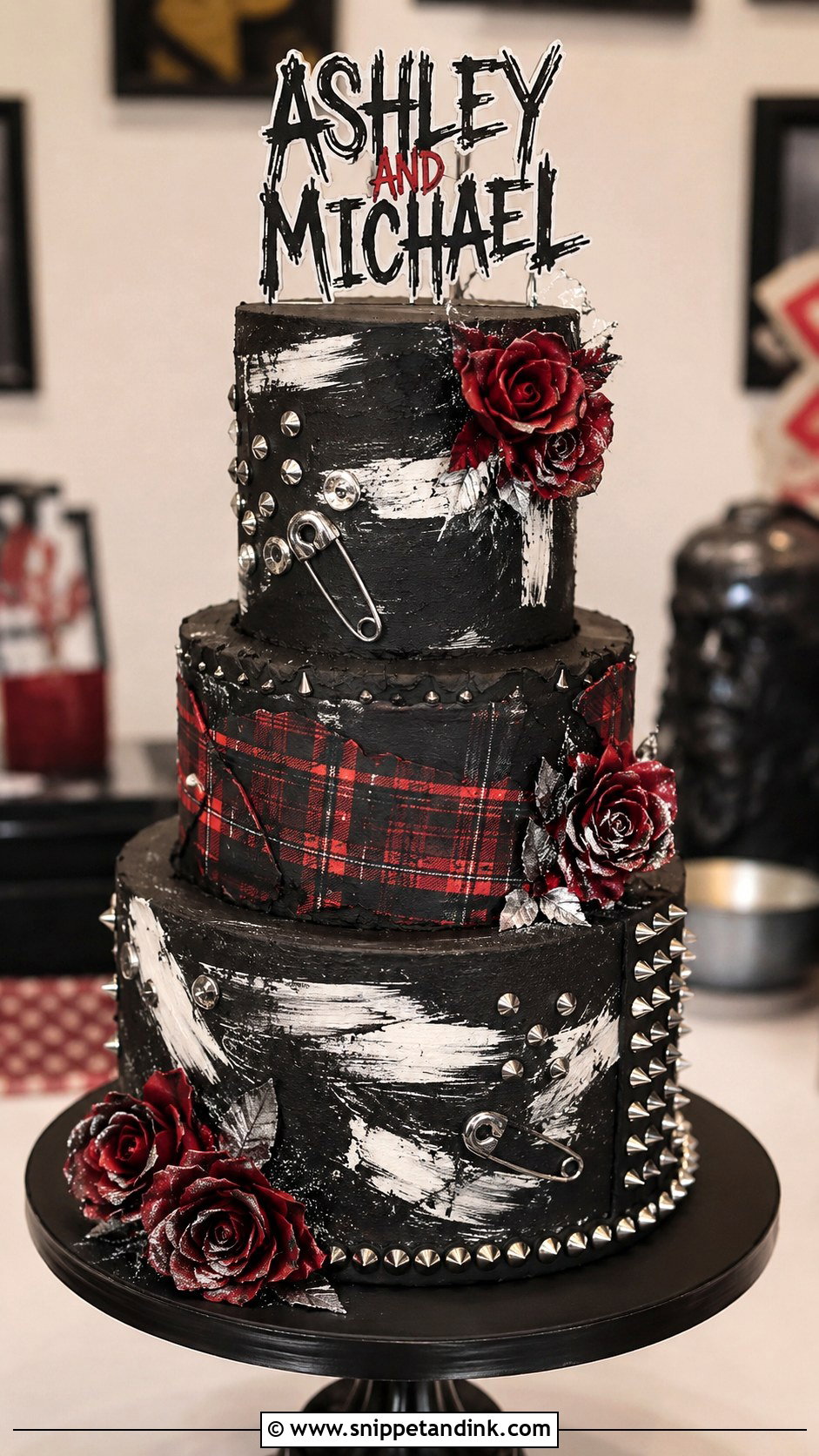 Punk Rock Wedding Cake - Snippet and Ink - 20 Rock and Roll Wedding Cake Ideas