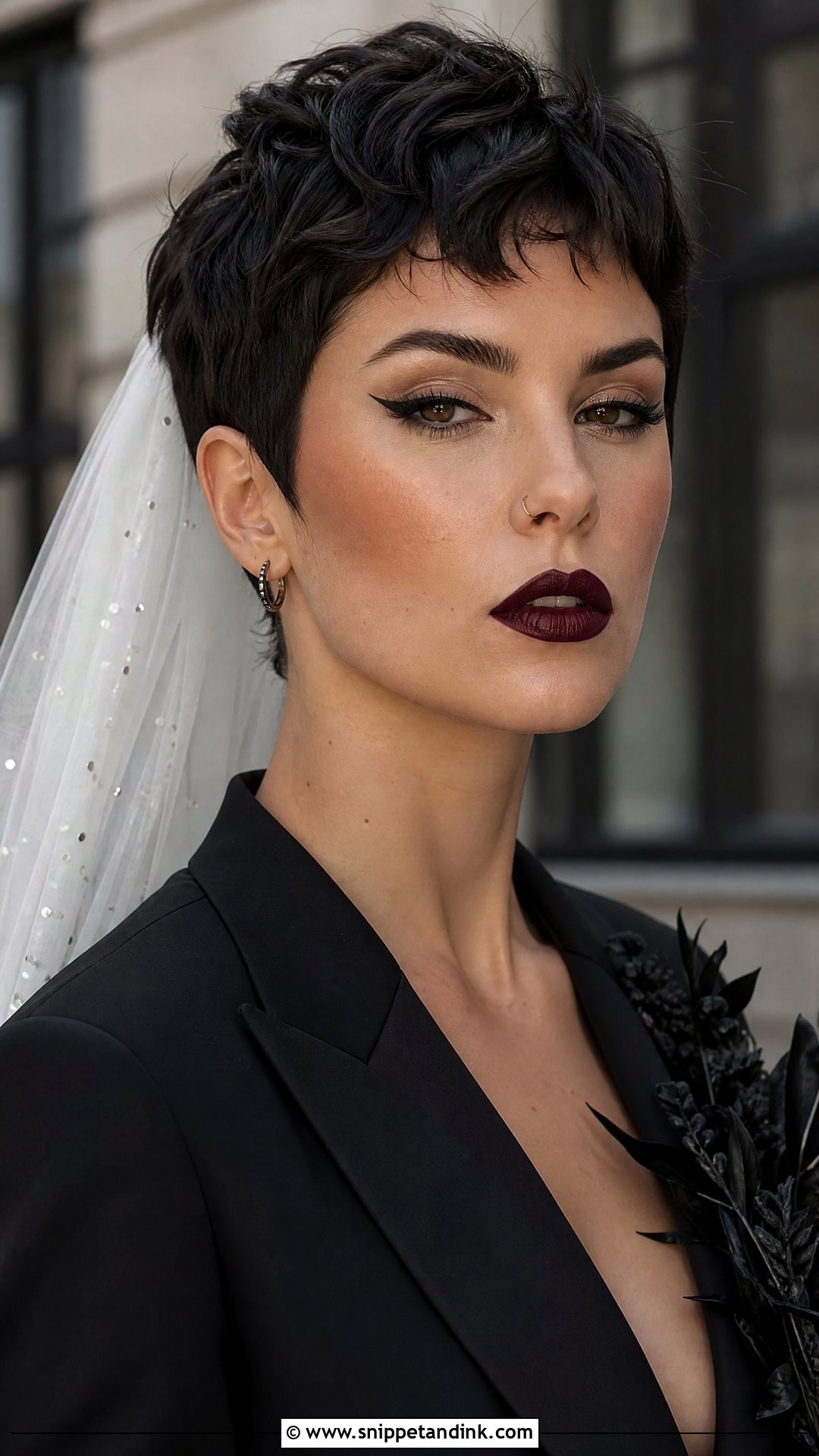 Punk Wedding Makeup With Winged Liner - Snippet and Ink - 25 Alt Wedding Makeup Ideas