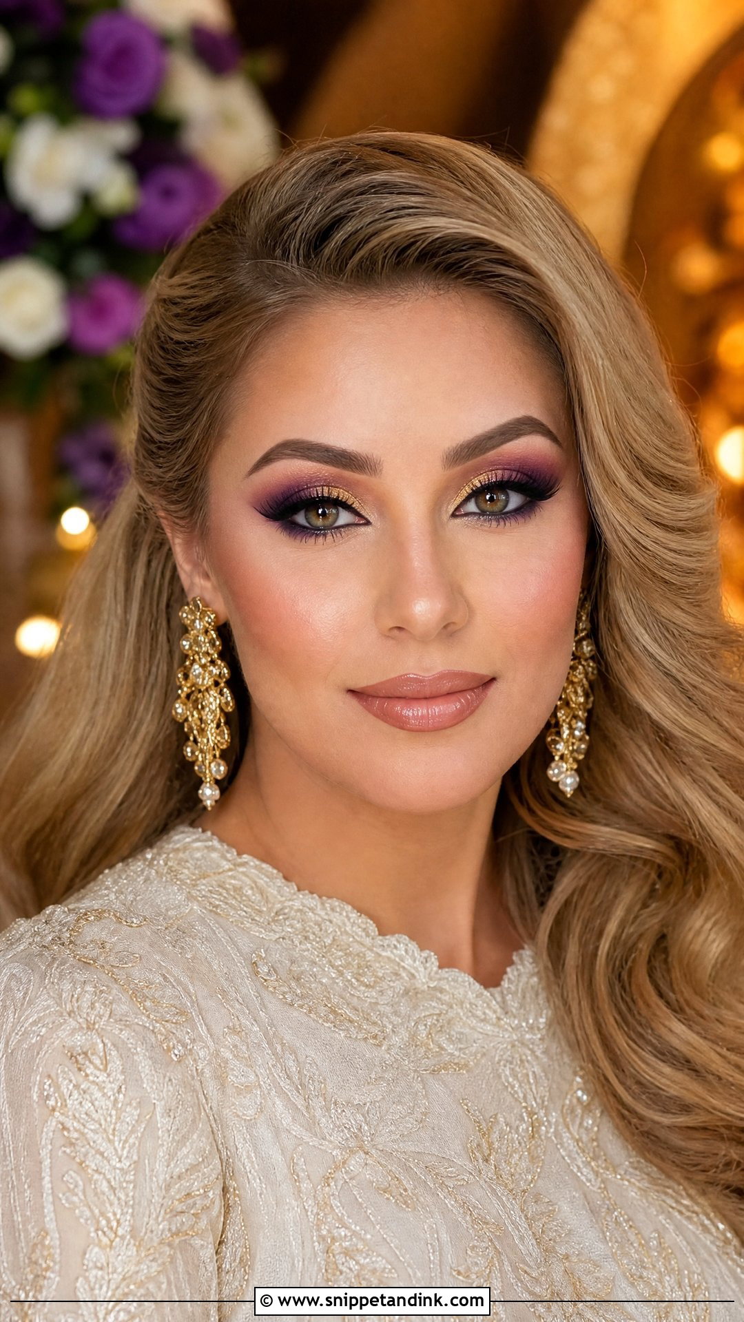 Purple And Gold Bridal Makeup - Snippet and Ink - 20 Purple Wedding Makeup the Bride Ideas