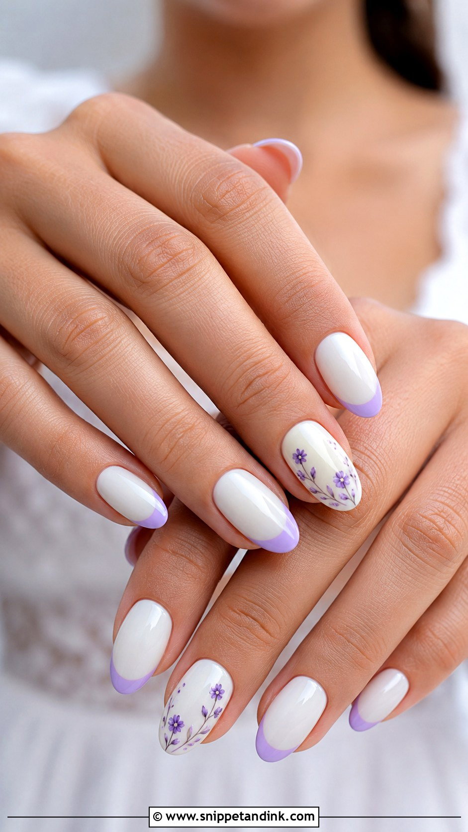 Purple And White Bridal Nails - Snippet and Ink - 20 Purple Bridal Nails