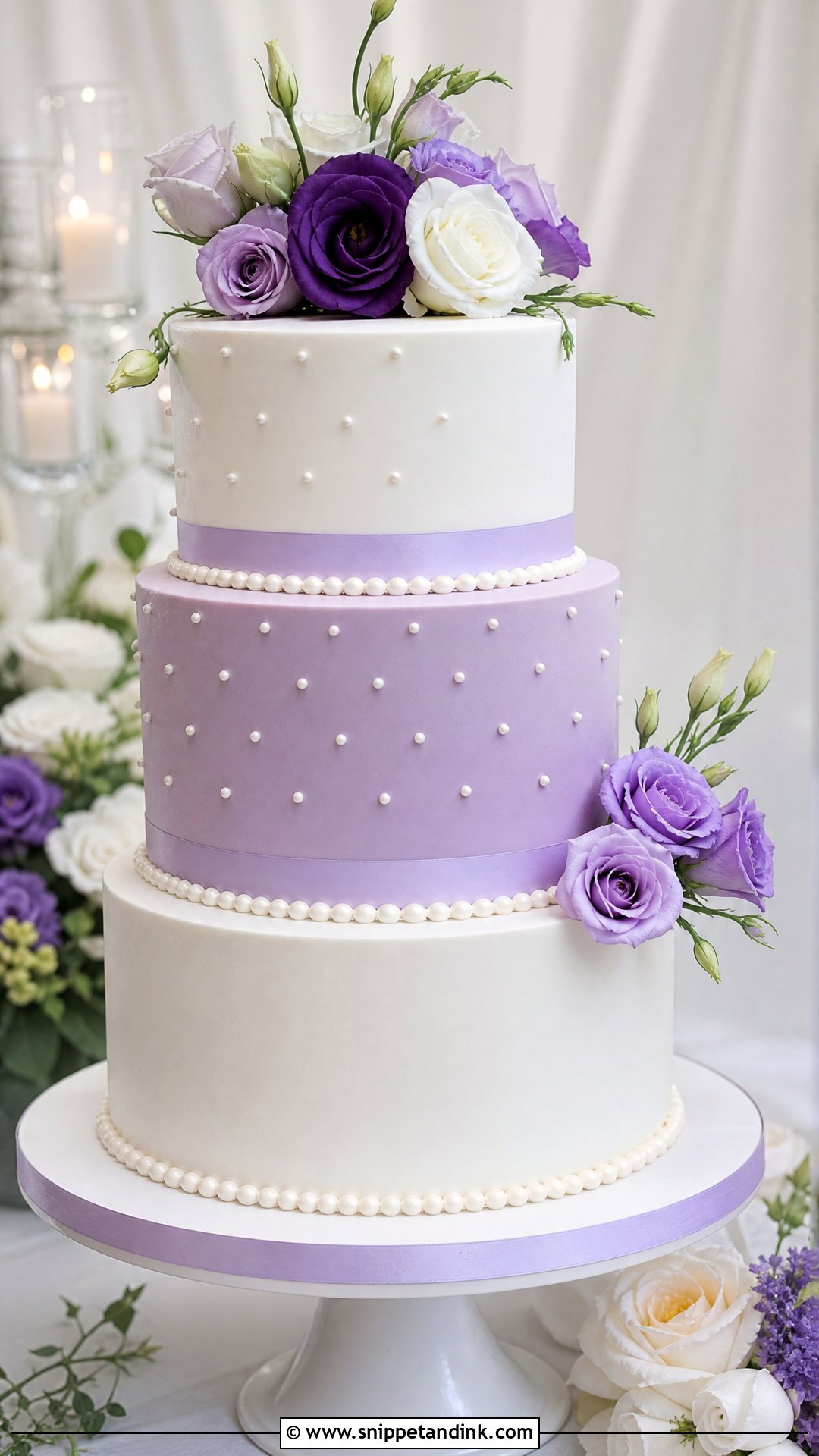 Purple And White Wedding Cake - Snippet and Ink - 20 Purple Wedding Cakes