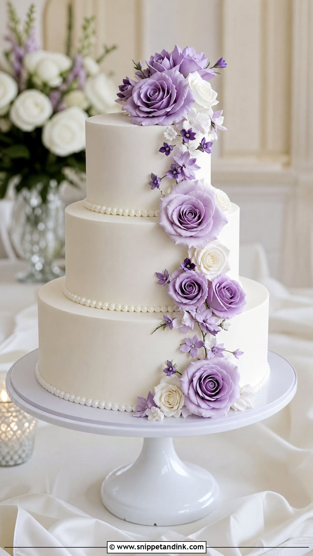 Purple And White Wedding Cake - Snippet and Ink - 25 Purple Cake Aesthetic Ideas for Wedding