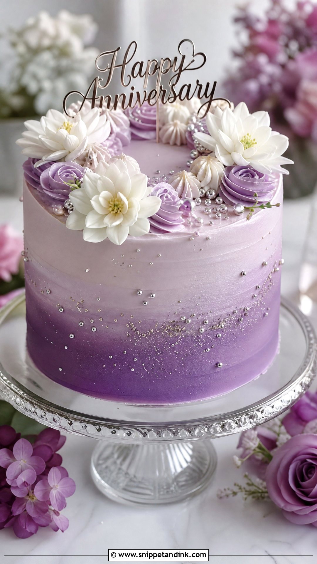 Purple Anniversary Cake - Snippet and Ink - 35 Anniversary Cake Ideas