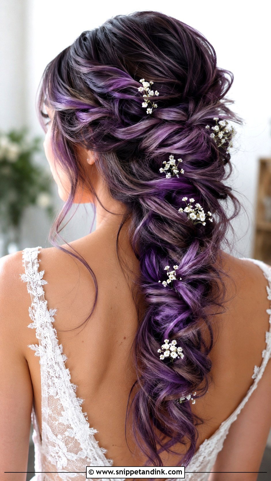 Purple Braided Wedding Hair - Snippet and Ink - 15 Purple Wedding Hair Ideas