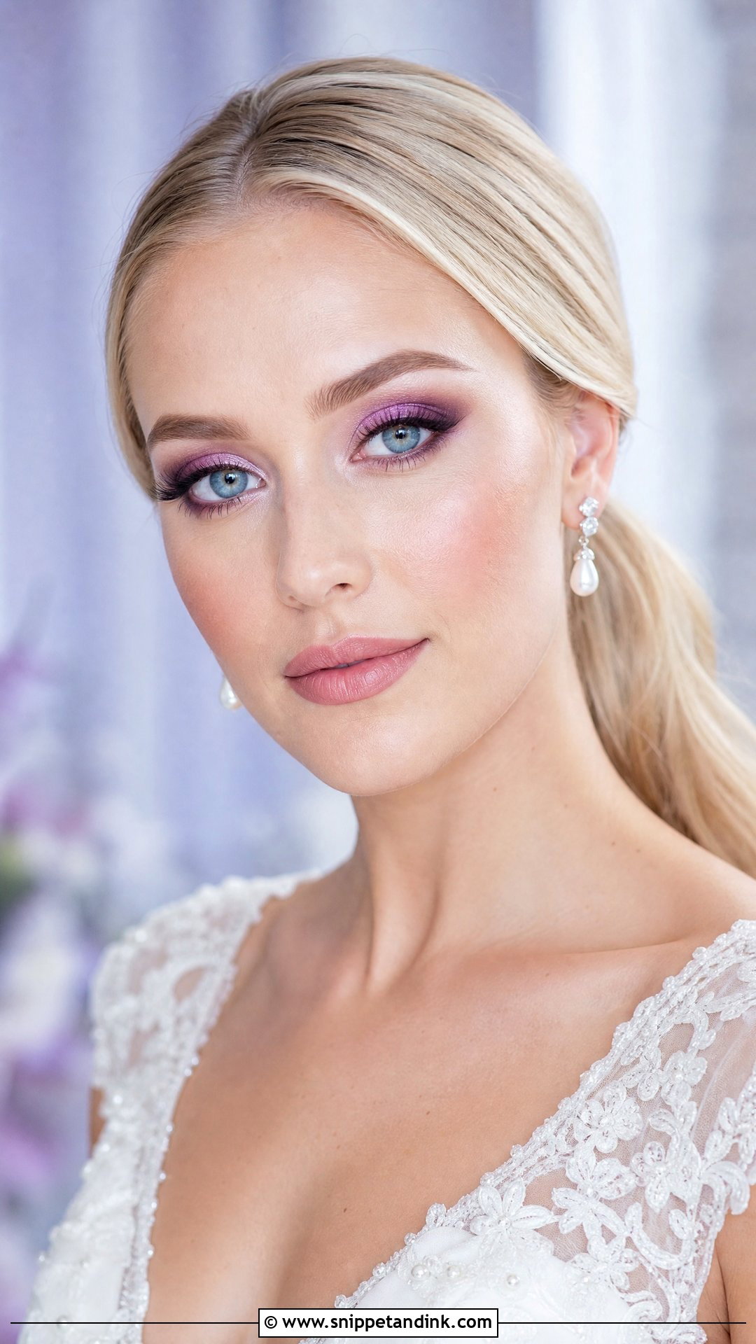 Purple Bridal Makeup For Blue Eyes - Snippet and Ink - 20 Purple Wedding Makeup the Bride Ideas