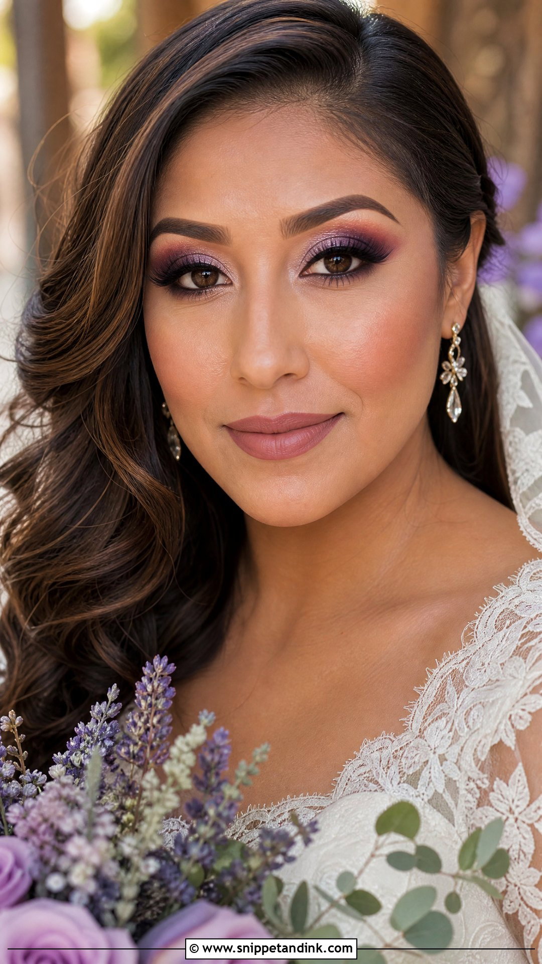 Purple Bridal Makeup For Brown Eyes - Snippet and Ink - 20 Purple Wedding Makeup the Bride Ideas