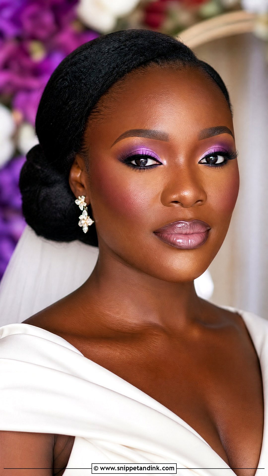 Purple Bridal Makeup For Deep Skin - Snippet and Ink - 20 Purple Wedding Makeup the Bride Ideas