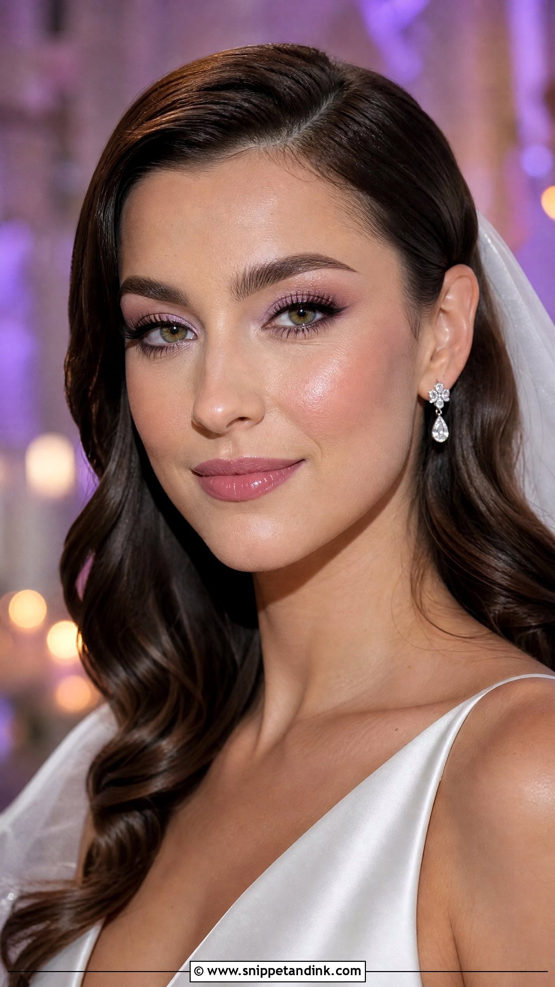 Purple Bridal Makeup With Glossy Skin - Snippet and Ink - 20 Purple Wedding Makeup the Bride Ideas
