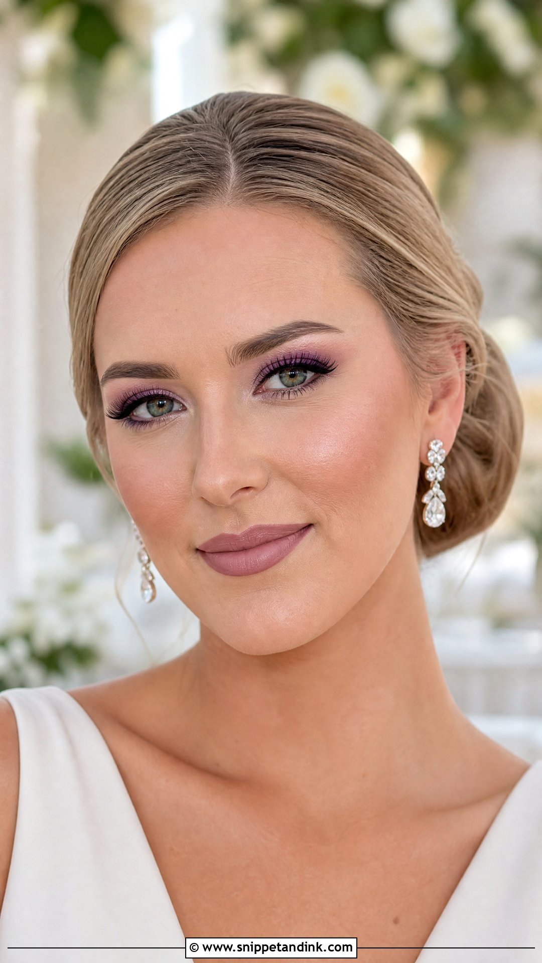 Purple Bridal Makeup With Matte Skin - Snippet and Ink - 20 Purple Bridal Makeup Ideas
