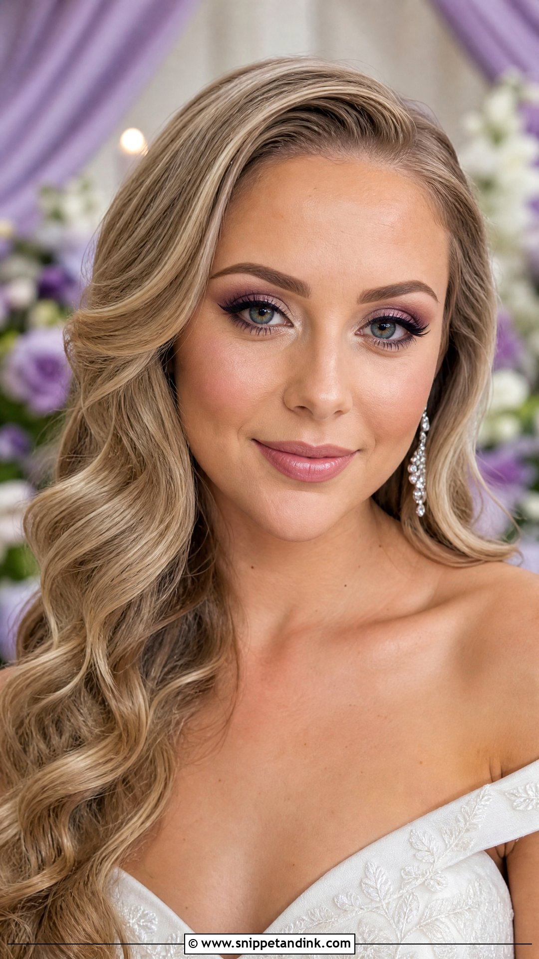 Purple Bridal Makeup With Nude Lip - Snippet and Ink - 20 Purple Wedding Makeup the Bride Ideas