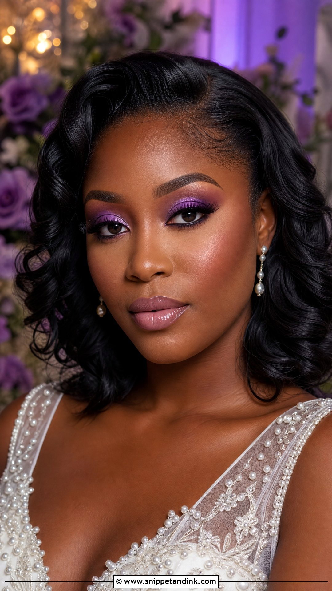 Purple Bridal Makeup - Snippet and Ink - 20 Colorful Bridal Makeup Ideas