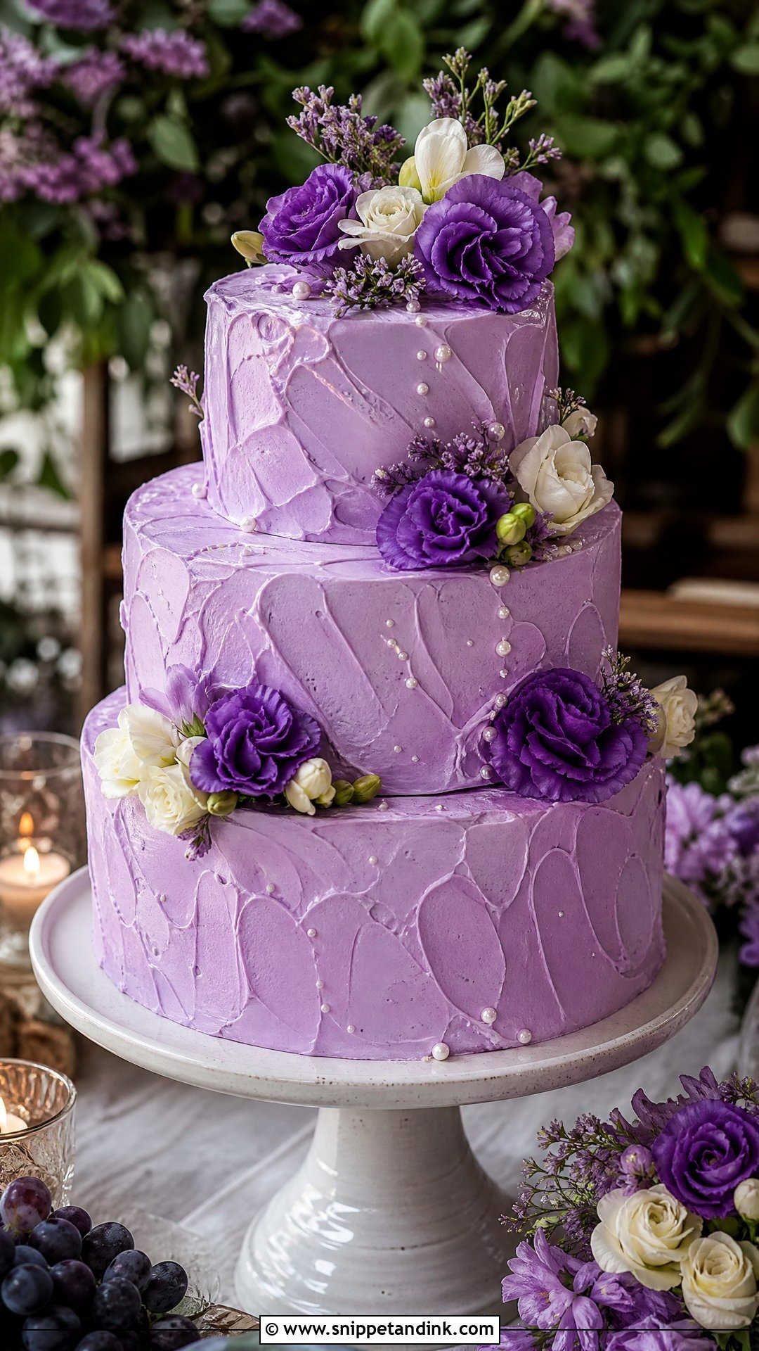 Purple Buttercream Wedding Cake - Snippet and Ink - 25 Purple Cake Aesthetic Ideas for Wedding