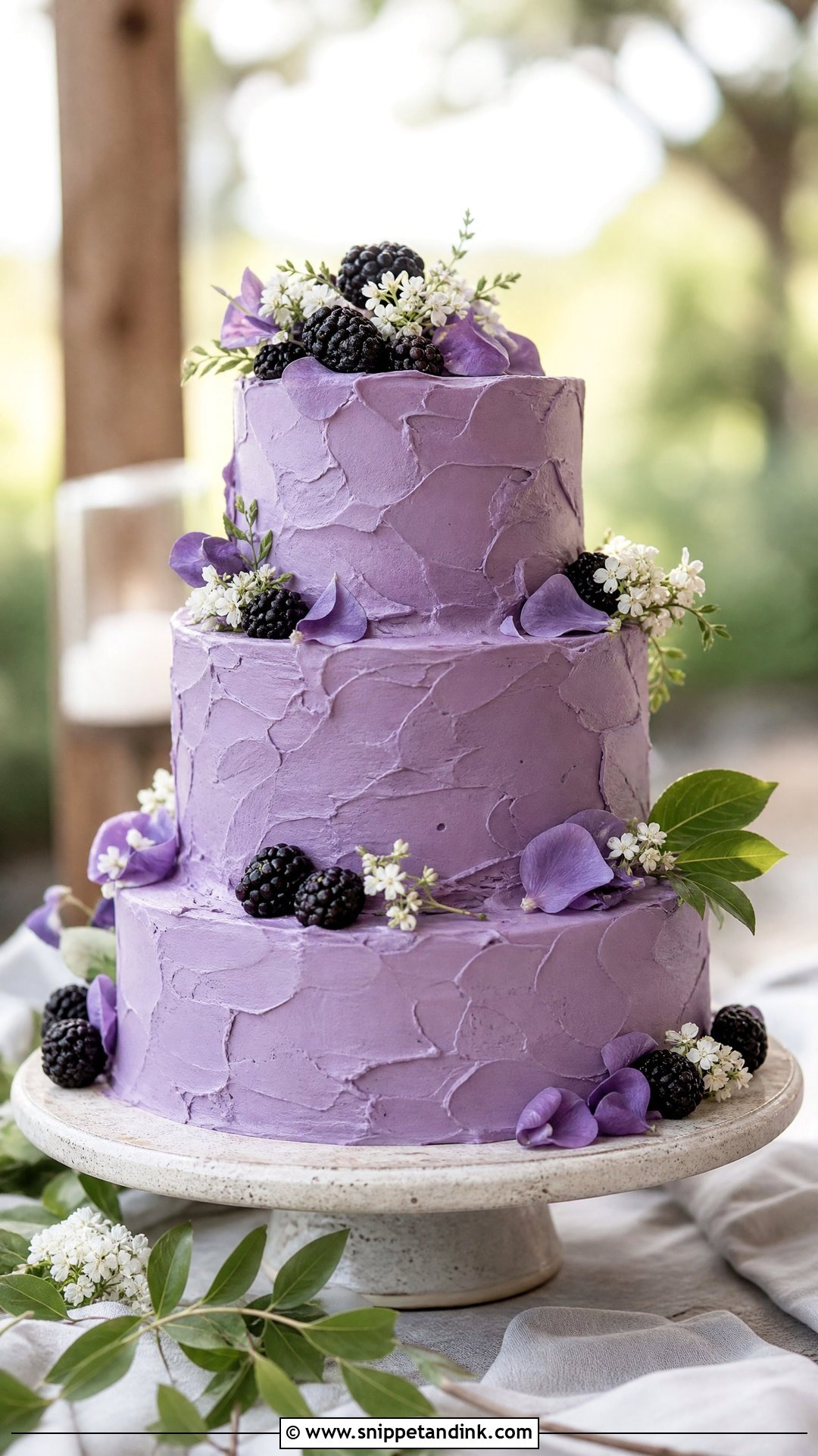 Purple Buttercream Wedding Cake - Snippet and Ink - 20 Purple Wedding Cake Ideas