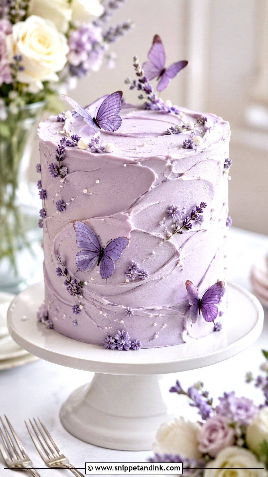 Purple Butterfly Cake With Buttercream - Snippet and Ink - 20 Purple Butterfly Cake Ideas for Wedding