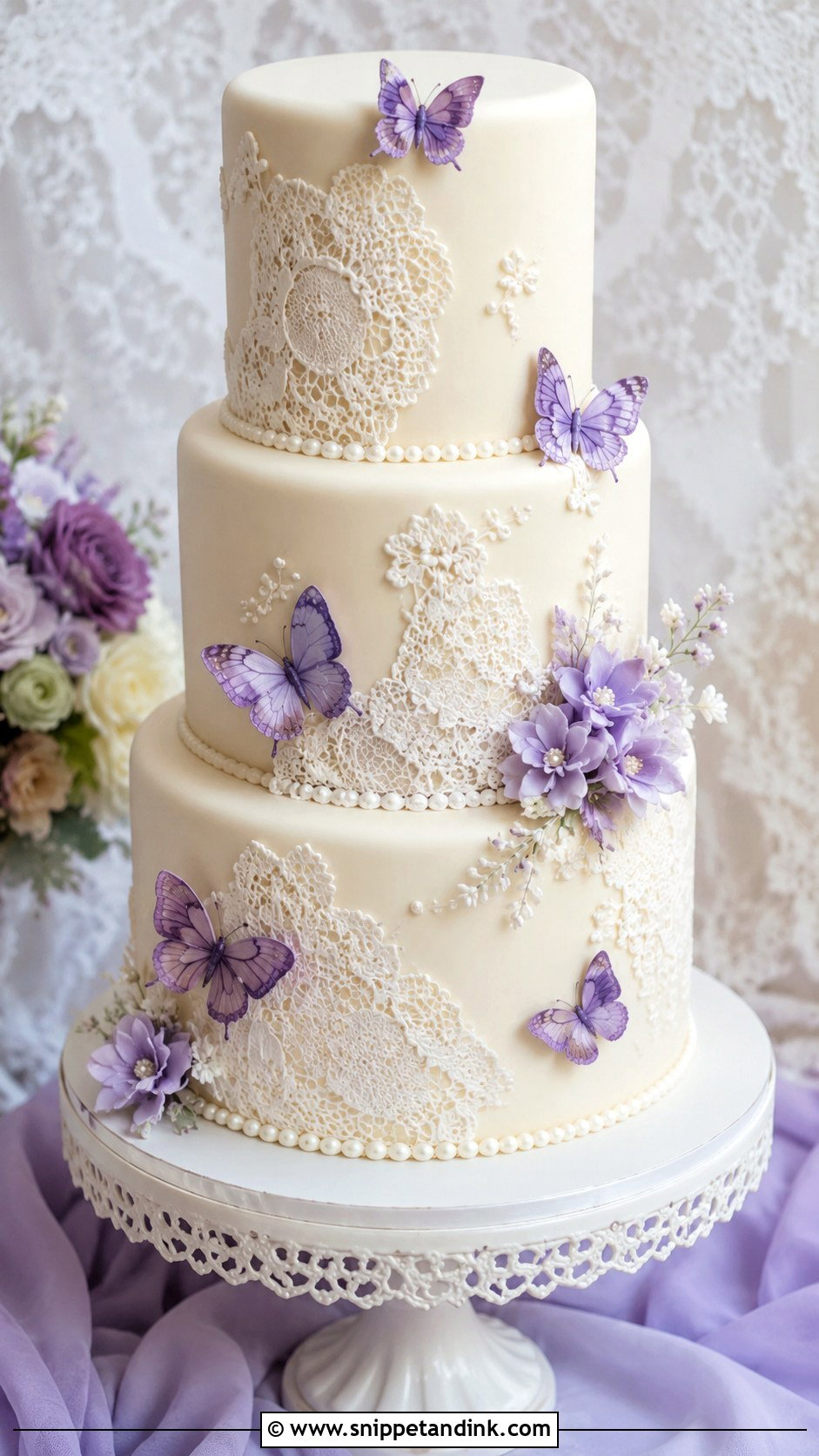Purple Butterfly Cake With Drip - Snippet and Ink - 20 Purple Butterfly Cake Ideas for Wedding