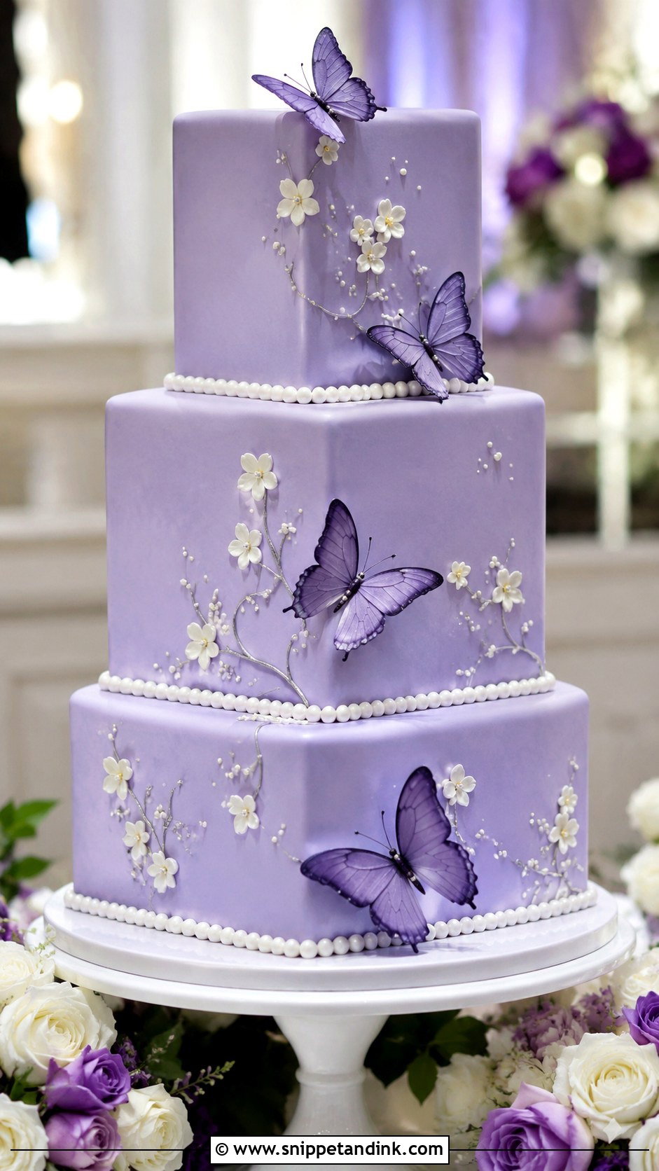 Purple Butterfly Cake With Fondant - Snippet and Ink - 20 Purple Butterfly Cake Ideas for Wedding